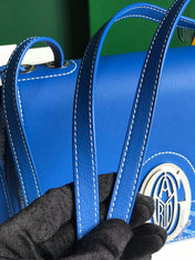 233 BAG 25 IN SAPPHIRE BLUE CALFKIN AND GOYARDINE CANVAS