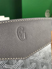 ROUETTE STRUCTURÉ MINI BAG 21 IN GREY BLACK GOYARDINE CANVAS AND CALFSKIN