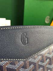 ROUETTE STRUCTURÉ MINI BAG 21 IN NAVY BLUE GOYARDINE CANVAS AND CALFSKIN