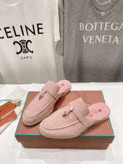 LP CHARMS WALK BABOUCHE LOAFERS PASTEL PINK SUEDE
