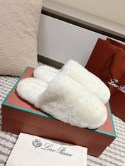LP NATURAL WINTERCOZY WOOL WHITE SLIPPERS