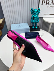 PRADA 26S POINTED TOE PUMPS 40MM IN FUCHSIA PINK SATIN CRYSTAL EMBELLISHED