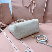 IVY HANDBAG 22 IN WHITE CANVAS