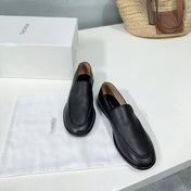 THE ROW 26S CLASSIC LOAFERS IN BLACK CALFSKIN