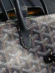 SAIGON SOUPLE BAG 34 IN NAVY BLUE GOYARDINE CANVAS AND CALFSKIN