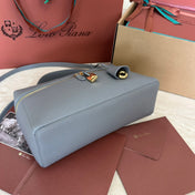 EXTRA BAG L27 IN COOL GRAY SMOOTH CALFSKIN WITH GOLD HARDWARE