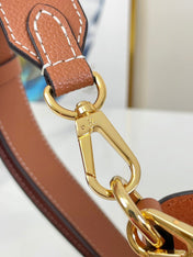 LOCK AND WALK 20 IN COGNAC GRAINED CALFSKIN GOLD HARDWARE