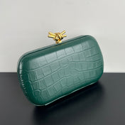 KNOT 19 IN EDEN GREEN CROCODILE PATTERN CALFSKIN