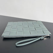 LARGE CASSETTE POUCH 35 IN GUNSMOKE CALFSKIN