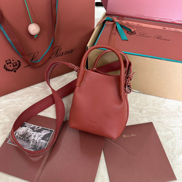 MICRO BALE BAG IN MARS RED CALFSKIN