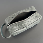 INTRECCIATO CLUTCH 26 IN CORDUROY GRAY CALFSKIN