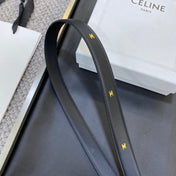 TRIOMPHE BELT 25MM IN BLACK CALFSKIN WITH LEATHER-COVERED BUCKLE