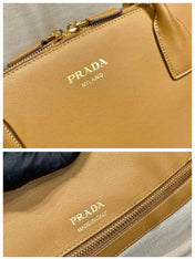 LARGER TOTE BAG 48 WITH ZIPPER CLOSURE IN CIDER BROWN SMOOTH CALFSKIN