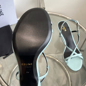 HIGH HEEL SANDAL 65MM IN SKY BLUE CALFSKIN