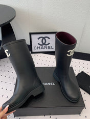 cc rainboot chanel black coler