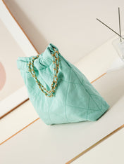 CC CLASSIC MEDIUM 37 BAG IN TF BLUE CANVAS