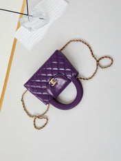 CC KELLY MINI 19 SHOPPING BAG IN INDIGO PURPLE CALFSKIN