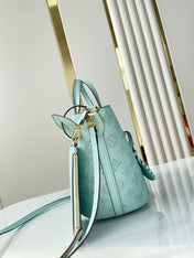 BLOSSOM PM 20 IN SKY BLUE MONOGRAM PERFORATED CALFSKIN