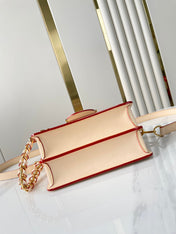 DAUPHINE MINI 20 IN WHITE MONOGRAM JACQUARD FABRIC GOLD HARDWARE