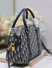 MEDIUM 31 D-VIBE BOWLING BAG IN BLUE MONOGRAM OBLIQUE JACQUARD