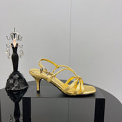 PRA HEELED SANDALS METALLIC GOLD LAMBSKIN