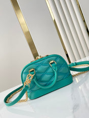 NANO ALMA 18 IN TURQUOISE QUILTED LAMBSKIN GOLD HARDWARE
