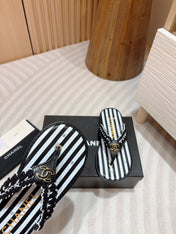 CC WOVEN FLIP FLOP WHITE MIX BLACK SHEEPSKIN