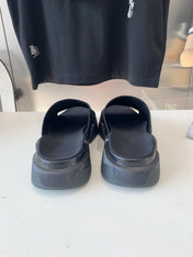 SPEED 2.0 SLIDE SANDAL IN BLACK RECYCLED KNIT AND BLACK SOLE