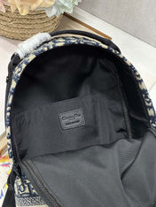 DIOR 26S TRAVEK BACKPACK 23 IN BLUE OBLIQUE JACQUARD
