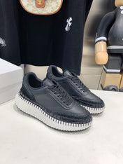 CHLOÉ NAMA SNEAKER 5 CM IN BLACK CALFSKIN