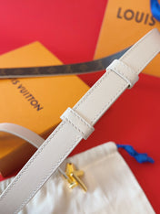 LV GO-14 20MM BELT IN WHITE CALFSKIN GOLD HARDWARE