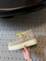 MIUMIU 26S CHUKKA BOOTS IN LIGHT BROWN SUEDE