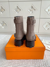 JAIME ANKLE BOOT IN CEDAR BROWN CALFSKIN