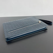 INTRECCIATO CLUTCH 32 IN PICKLED BLUEWOOD SOFT CALFSKIN