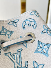 BELLA 22 IN WHITE PERFORATED CALFSKIN SILVER HARDWARE