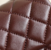 CHANEL 25S FLAP BAG 20 CM IN DARK BROWN LAMBSKIN WITH GOLD HARDWARE