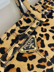 TOP HANDLE BAG 32 IN LEOPARD PRINT LEATHER