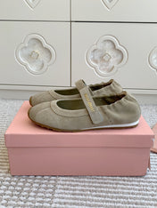 MARY JANE FLATS IN TROUT SUEDE