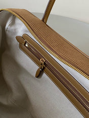 BEAU TOP HANDLE BAG 34 IN MEDIUM BROWN CORDUROY
