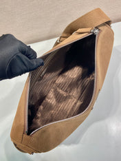 HOBO BAG 35 IN GINGERBREAD SUEDE SILVER LOGO