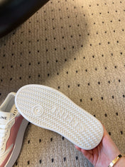 BLOCK SNEAKER WITH TRIOMPHE IN WHITE MIX BABY PINK CALFSKIN