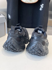 DAD SHOES IN BLACK MESH AND CALFSKIN