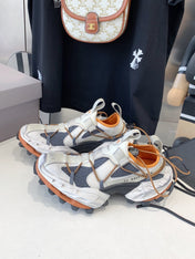 HIKE SNEAKER IN BEIGE AND ORANGE MESH, POLYURETHANE AND POLYESTER