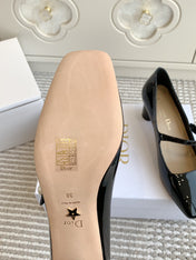 PEARL JOLIE MARY JANE PUMPS IN BLACK CALFSKIN