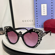 CRYSTAL STUDDED CAT-EYE FRAME SUNGLASSES GG1095S IN ACETATE