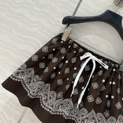 MIUMIU EARTH BROWN PLEATED MIDI SKIRT