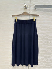 LP NAVY BLUE KNIT MIDI SKIRT