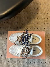 MIUMIU 26S SNEAKERS 530 SL IN WHITE CALFSKIN