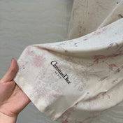 DIOR INK FLOWER PRINTED COTTON-LINEN T-SHIRT