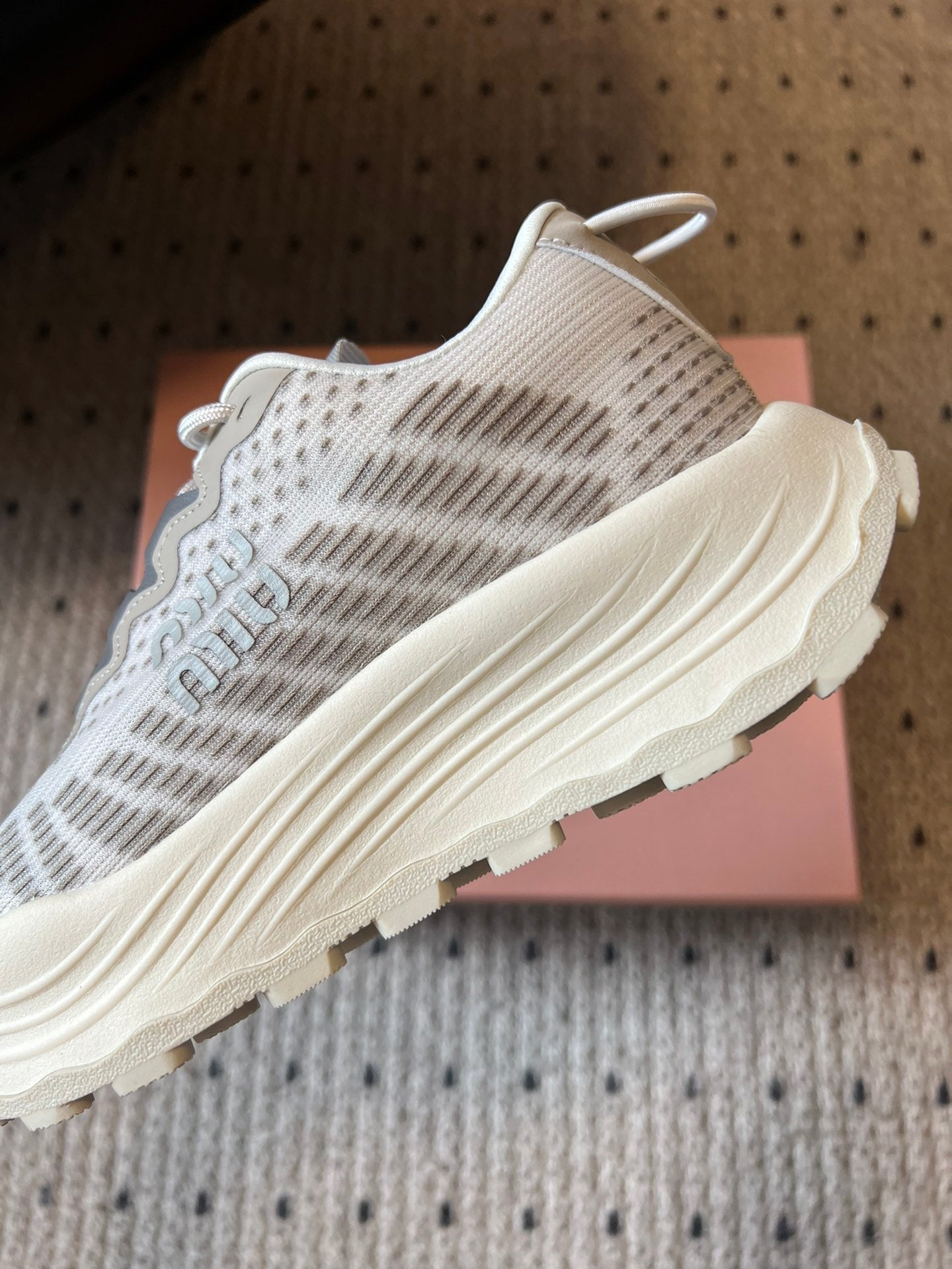 MIUMIU 26S SNEAKERS IN CLOUDY GRAY TECHNICAL FABRIC